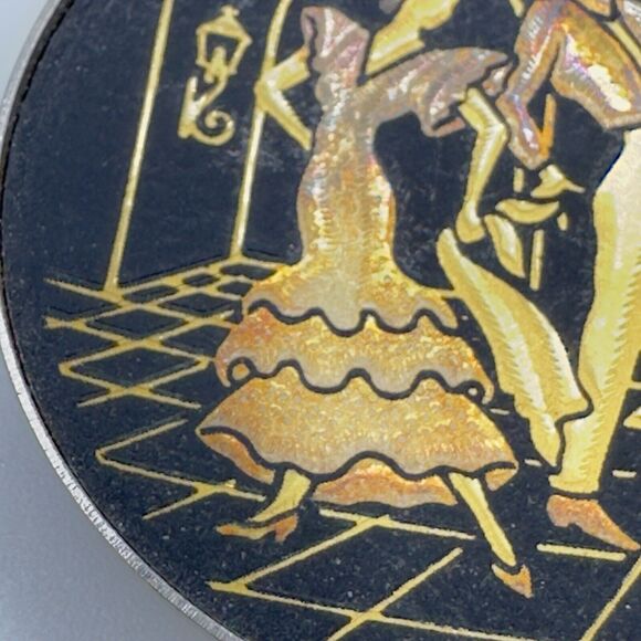Vintage Midas gold Damescene miniature plate Flamenco dancers Spain Gold Plate - Picture 7 of 9